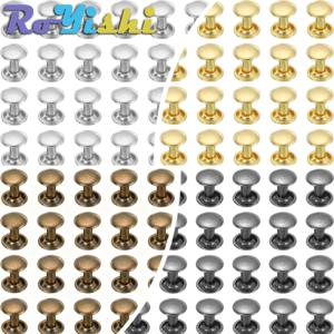 100세트 5-12mm 금속 이중 캡 원형 리벳 스터드 충돌 방지 못 스파이크 가죽 공예 신발 가방 벨트 의류 팔찌