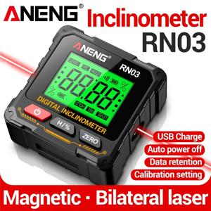 자석 디지털 각도 게이지 레이저 360 ° ANENG RN01/RN02/RN03 레이저 경사계 0.05 °   정밀도 수준 상자 목공 작업