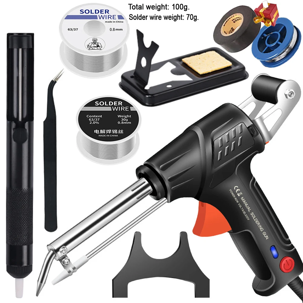 새로운 자동으로 철 용접기 납땜 총 다기능 휴대용 내부 난방 보내기 주석 용접 수리 도구 220V/110V 60W
