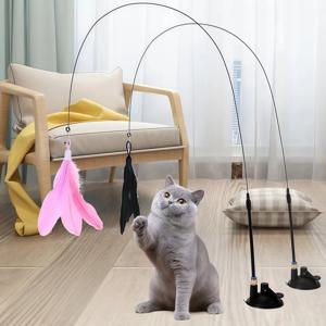 재미 있은 시뮬레이션 새 고양이 장난감 깃털 벨 고양이 스틱 대화 형 장난감 새끼 고양이 재생 티저 지팡이 장난감 애완 동물 고양이 용품