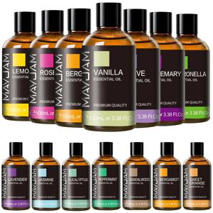 100ML 순수 식물 에센셜 오일 민트 베르가못 패출리 시트로넬라 레몬그라스 캐모마일 시더우드 리드 디퓨저 가습기용