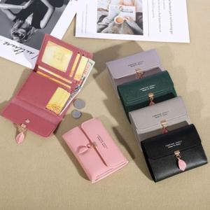 새로운 한국 버전의 심플한 소형 지갑 삼단 동전 지갑 머니 클립 동전 지갑 크로스보더 숏 여성용 지갑