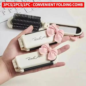 3PCS/2PCS/1PC 접는 공기 쿠션 빗 휴대용 편리한 미니 빗 거울 빗 통합 접는 마사지 미용 빗