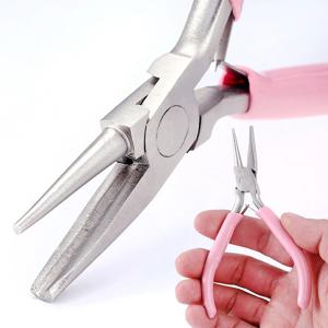핑크색 원형 오목 플라이어 와이어 루핑 미니 정밀 플라이어 와이어 벤딩 도구 DIY 쥬얼리 제작 아이 하비 프로젝트용
