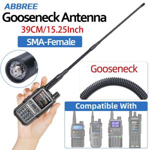 ABBREE AR-166 구즈넥 워키토키 안테나 SMA-여성 듀얼 밴드 UHF/VHF 고이득 BAOFENG UV-5R 미니 UV-21PRO 햄 라디오용