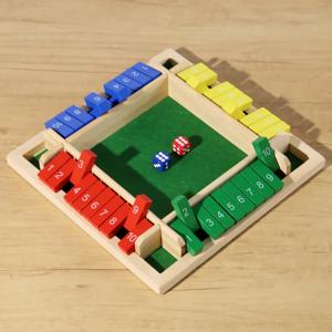 쉐이트 더 박스 주사위 보드 게임 나무 플랩 & 주사위 게임 4인용 펍 바 파티 용품 가족 놀이 어린이 & 성인용