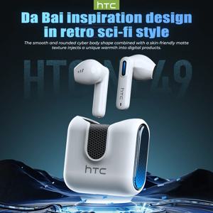 HTC NE49 이어폰 블루투스 V6.0 소음 감소 TWS 스포츠 무선 헤드폰(마이크 포함) 긴 수명