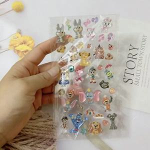 새로운 디즈니 덤보 3D 젤리 릴리프 스티커 만화 Diy 소녀 전화 케이스 액세서리 학생 창의력 수제 장식 장난감