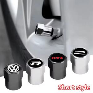 폭스바겐 R라인 골프 GTI 보라 파사트 제타 비틀용 4개 자동차 로고 휠 타이어 밸브 스템 캡 방진 방수 커버 액세서리