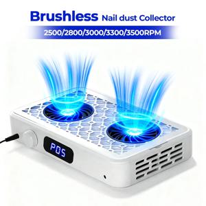 전문가용 터보 진공 청소기 브러시리스 네일 먼지 수집기 양손 강력 흡입 네일 먼지 제거기 이중 팬 포함