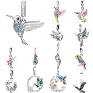 인기 판매 925 실버 벌새, 새 비즈 펜던트 유럽 오리지널 팔찌 DIY 액세서리에 적합한 정교한 보석