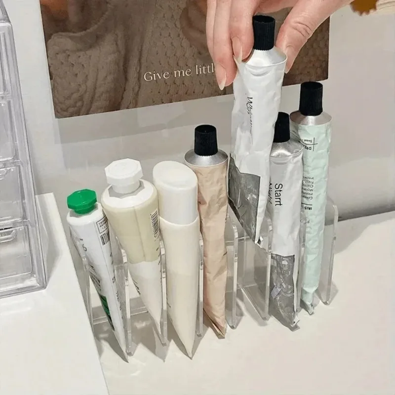 7칸 투명 플라스틱 화장품 정리함 다기능 메이크업 홀더 가정 사무실 욕실 화장대 정리용