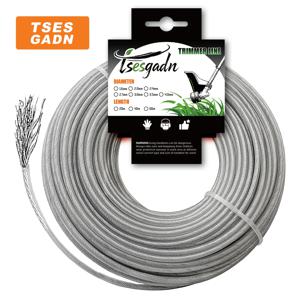 TSES 15m*2.0mm~4.0mm 스틸 코어 트리머 라인 헤비 듀티 잡초 제거용 교체용 잔디 절단 로프 (와이어 스틸 스트리머 라인 포함)