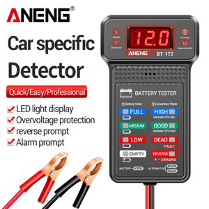 ANENG BT-172 12V 휴대용 배터리 테스터 컬러 LED 조명 디스플레이 저전력 경보 역방향 연결 방지 휴대용 ABS 소재