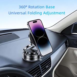 차량용 폴더블 강력 자석 스탠드 기계식 진공 흡착판 360도 회전 °   자석식 흡착 브래킷 내비게이션 홀더
