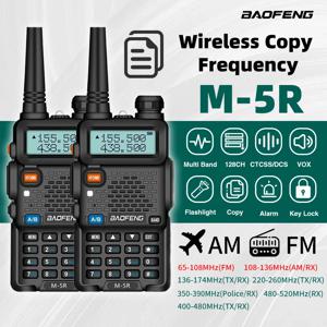 1/2개 바오펑 M-5R 무선 주파수 복사 양방향 무전기 워키토키 멀티 밴드 AM 장거리 UV-5R용 양방향 햄 라디오