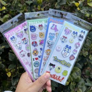 신상 타마고치 게임 주변기기 3D 입체 크리스탈 스티커 휴대폰 케이스 백팩 장식 액세서리 스티커 장난감 선물