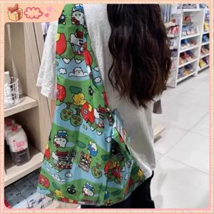 2026년 신상 키티 귀여운 만화 대용량 접이식 친환경 가방 경량 쇼핑 휴대용 보관 핫 세일