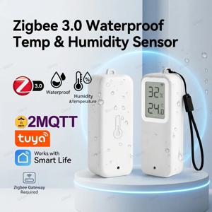 Zigbee 3.0 온도 습도 센서 IP65 방수 Tuya 스마트 라이프 실내 실외 스마트 홈 센서 Zigbee 게이트웨이 필요