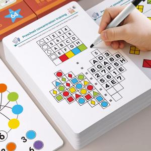 마법의 트레이싱 워크북 컨트롤 트레이닝 북 재사용 가능한 어린이 트레이싱 카드 어린이 펜 컨트롤 3-6세용 다채로운 재미있는 게임