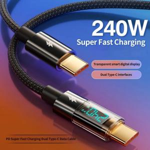 240W PD 고속 충전 타입 C to 타입 C 케이블 USB C to USB C 디지털 디스플레이 100W USB A to 타입 C 케이블 샤오미 맥북 아이패드용