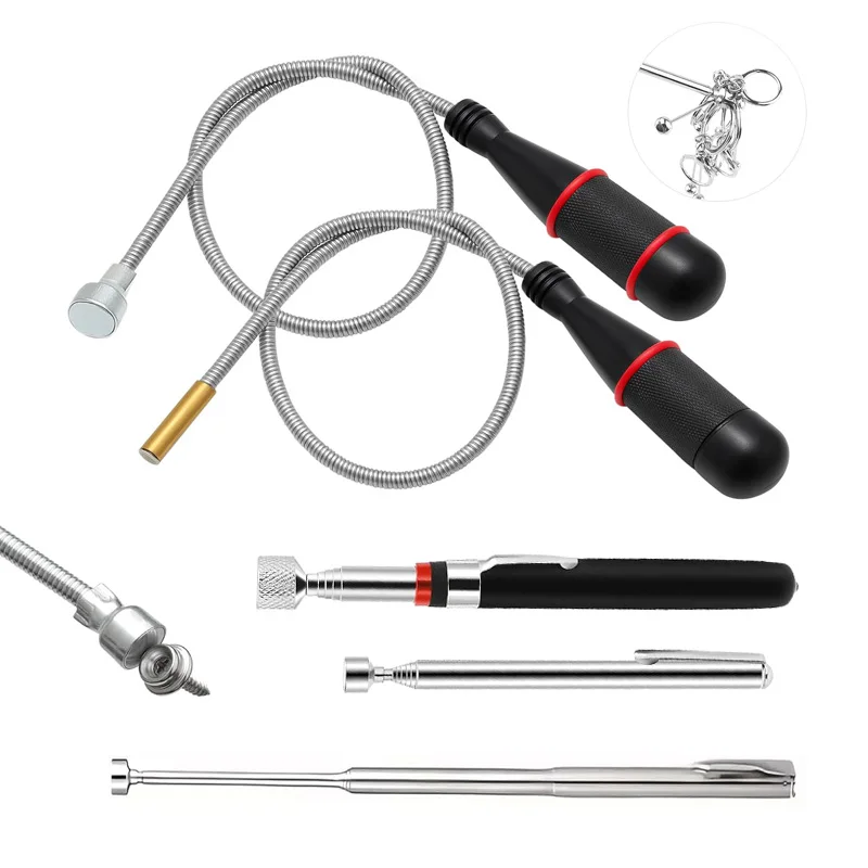 클로 그래버가 있는 텔레스코픽 자기 픽업 도구 자동차 수리용 유연한 확장형 자기 픽업 도구 1-3개(옵션)