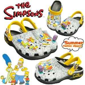 심슨 가족 호머 J. 심슨 커플용 패셔너블한 슬리퍼, 고급스러운 여름용 편안한 미끄럼 방지 비치 슈즈
