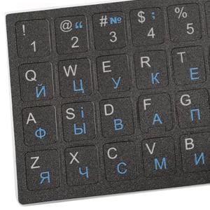우크라이나 언어 우크라이나어 키보드 스티커 PC 노트북 액세서리 컴퓨터 키보드 용 내구성 알파벳 검정색 배경