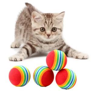 5/10PCS 레인보우 EVA 애완 동물 장난감 공 고양이 개 놀이 훈련 애완 동물을위한 부드럽고 가벼운 대화 형 스크래치 씹는 공