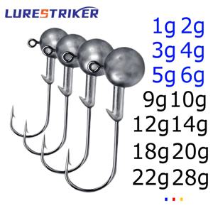 부드러운 웜 미끼용 Lurestiker 낚시 지깅 헤드 후크, 배스 파이크 송어 액세서리용 크랭크베이트 낚시 샤프 후크