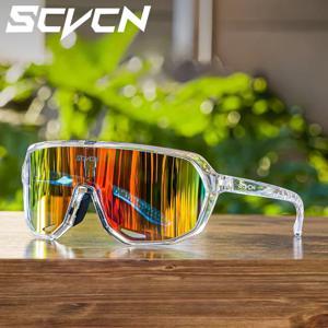 SCVCN 하이킹 아이웨어 스포츠 안경 남성용 MTB 자전거 스포츠 UV400 사냥 운전 사이클링 안경 패션 선글라스
