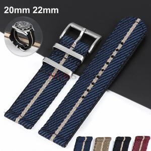 나일론 스트랩 20mm 22mm 시계 밴드 오메가 남성용 세이코 용 짠 캔버스 패브릭 밴드 Woemn 군용 스포츠 퀵 릴리스 팔찌