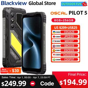블랙뷰 OSCAL PILOT 5 러기드 스마트폰 5G AI UNISOC T8100 CPU 6.67인치 120Hz 디스플레이 8GB 256GB 15000mAh 5W 스피커 NFC 휴대폰