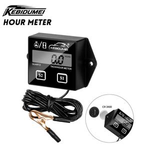KEBIDUMEI 디지털 모터 속도계 엔진 시간계 타코미터 게이지 RPM LCD 디스플레이 가솔린 2/4 스트로크 오토바이 액세서리