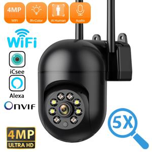 4MP2K ICSEE Wifi 감시 카메라 HD 야간 투시 Ai 인체 감지 홈 보안 카메라 양방향 오디오 2.4G PTZ IP 카메라