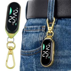 LED 전자 교수형 시계 휴대용 방수 포켓 시계 디지털 디스플레이 카라비너 ​​빛나는 포켓 시계 어린이 성인