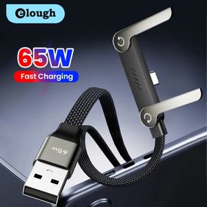 65W 2 in 1 USB 타입 C 케이블 접이식 브래킷 데이터 케이블 타입 C 고속 충전 데스크 홀더 코드 (화웨이, 샤오미, 삼성, 원플러스용)