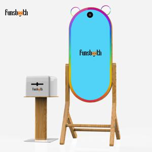 최신형 미러 포토 부스 셀카 LED 프레임 휴대용 터치스크린 매직 미러 포토부스 머신 (43인치 터치스크린 포함)