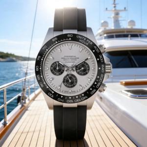 새로운 남성용 고급 방수 스포츠 쿼츠 시계, 실리콘 스트랩 장착, 타이밍 기능 및 야광 디스플레이 탑재