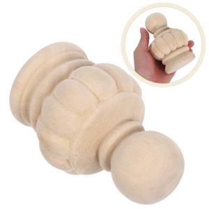 계단용 목재 장식봉 마감되지 않은 파인애플 모양 기둥 캡 유럽 스타일 조각 장식품 홈 데코 DIY 목공예