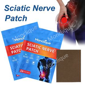 24/48PCS 좌골신경 마사지 패치 페리포르미스 힙 복구 케어 패치 요추 지지 붕대 통기성 근육 이완 도구