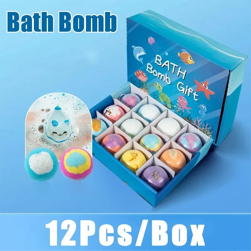 어린이용 12종 목욕 소금 선물 세트(숨겨진 장난감 포함) 유기농 안전 해양 거품 목욕, 감각놀이 및 목욕시간에 딱!