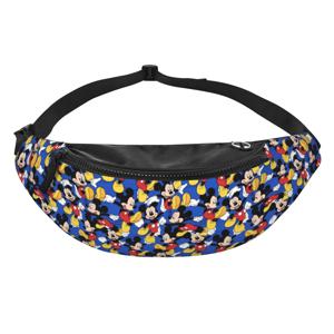 커스텀 캐주얼 M-미키 애니메이션 M-마우스 패니팩 러닝용 여성 남성 만화 크로스바디 허리 가방 폰 머니 파우치