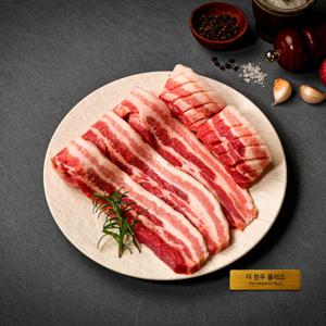 더한우플러스 한돈 무항생제 삼겹살 오겹살 올리브오일 시즈닝 구이용 600g