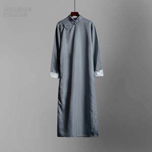 중국 전통 만다린 가운 윙춘 쿵푸 의상, 중국 왕국 로브 조끼, 남성용 롱 튜닉 수트