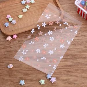 50-100pcs 꽃 인쇄 Opp 투명 Resealable 폴리 가방 DIY 선물에 대 한 자기 접착 플라스틱 가방 Jewelly 만들기 인감 가방