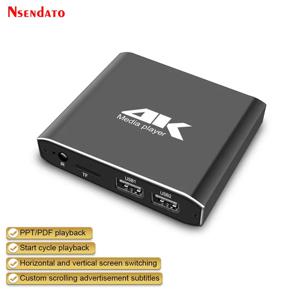 4K H.265 광고용 HD 미디어 플레이어 미니 1080P 풀 HD MP4 비디오 멀티미디어 HDD 플레이어 (마이크로 SD TF 카드, USB 디스크, 펜 드라이브 지원)