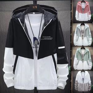 여름 남성용 자외선 차단 셔츠 얇은 속건성 후드 방풍 자켓 통기성 편지 인쇄 캐주얼 및 다목적 카디건