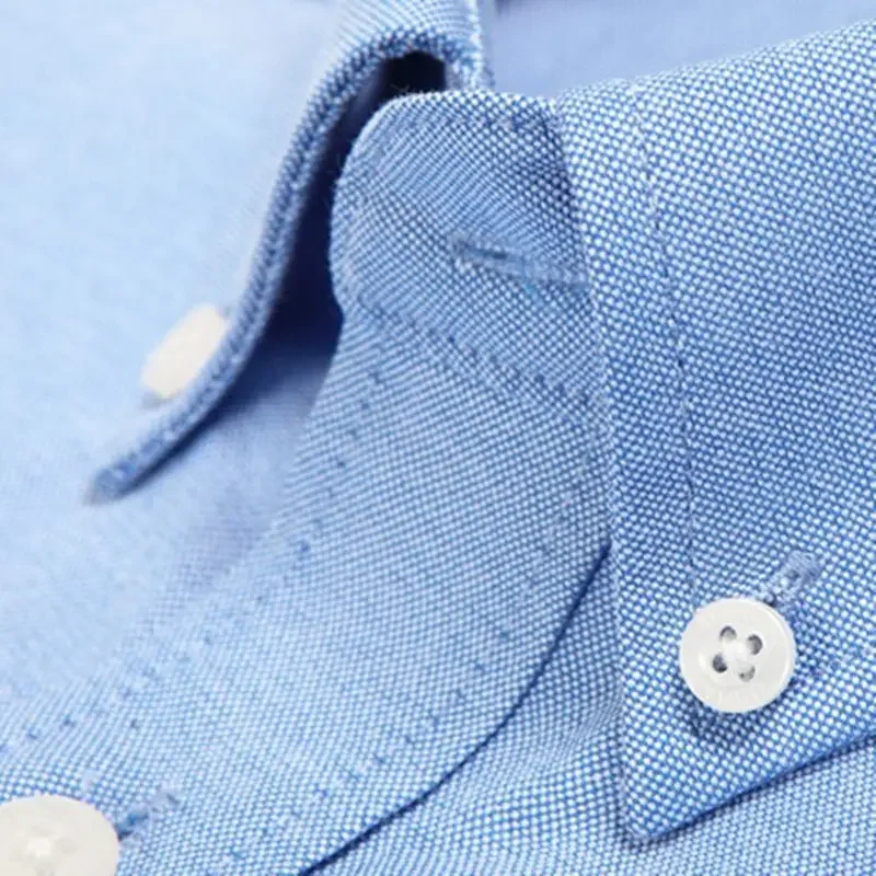 새로운 남성 옥스포드 스피닝 반팔 솔리드 컬러 툴링 비즈니스 캐주얼 화이트 셔츠 슬림 피트 트렌드 긴 소매 캐주얼 셔츠