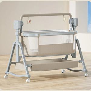 아기 요람 유아용 침대 신생아 전기 요람 흔들 의자 3 타이머 5 스윙 모델 아기 침대 높이 조절 가능한 침대 옆 여행용 유아용 침대